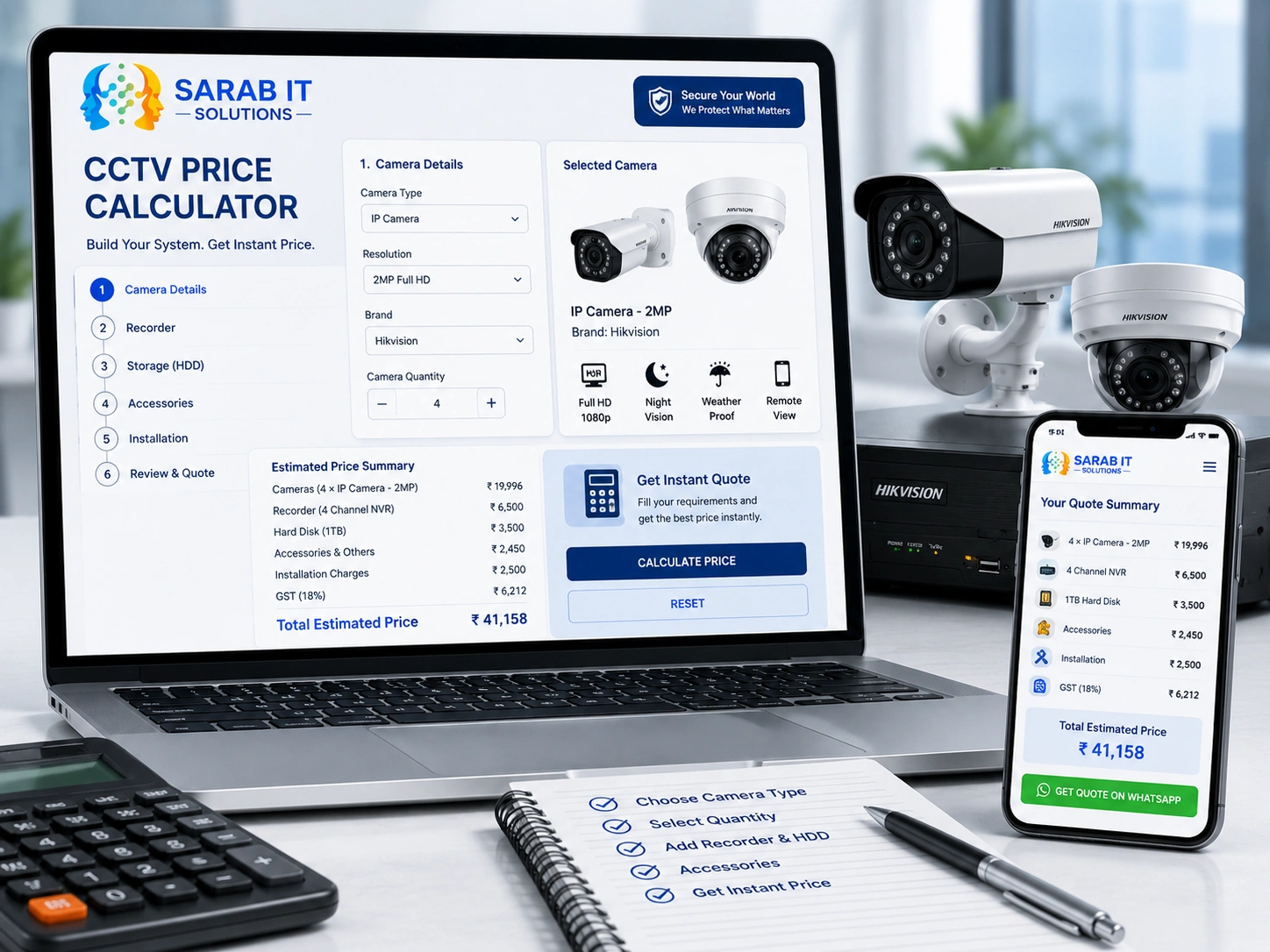 CCTV Camera Price Calculator
