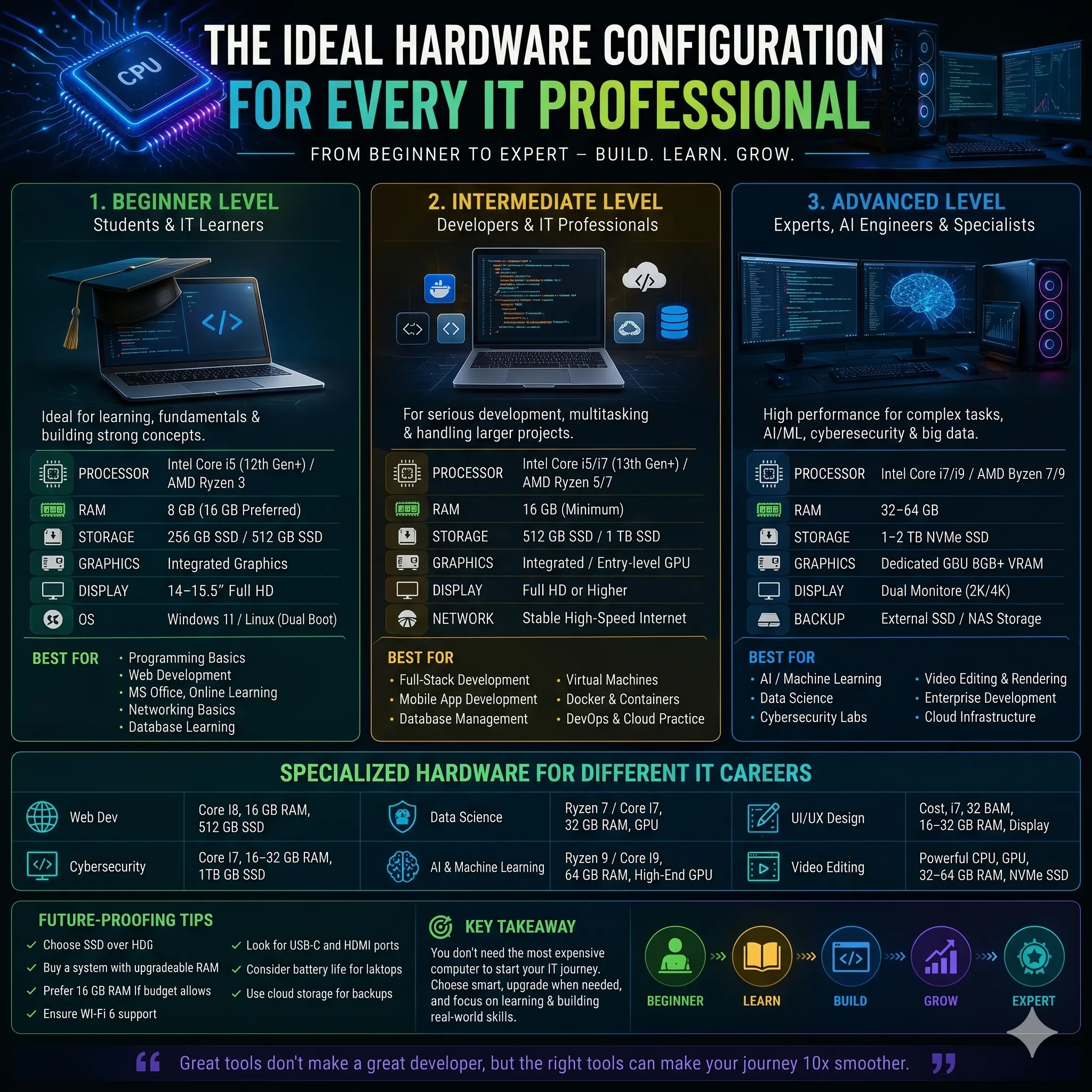 From Beginner to High-Skilled IT Professional: Choosing the Right Computer Hardware